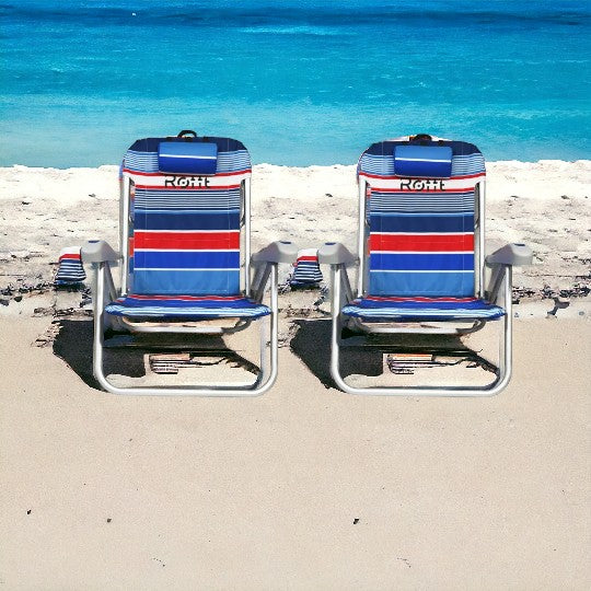 The Ultimate Beach Comfort with ROFFT Beach Chair - Blue and Red Stripe
