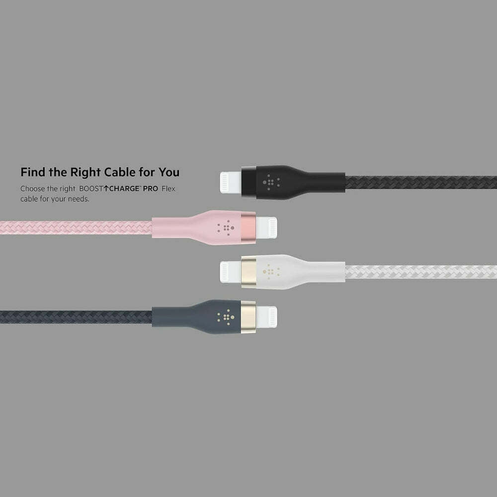 Belkin BoostCharge Pro Flex Braided USB Type A to Lightning Charging Cable (1M/3.3FT)