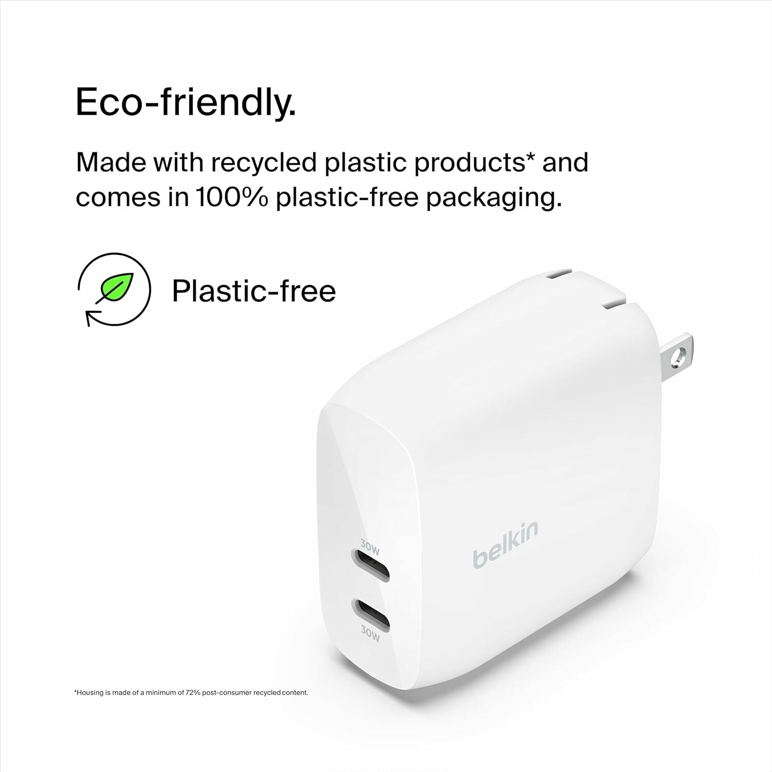 Belkin BoostCharge Pro USB-C® Wall Charger with PPS 60W Dual Fast Charging for iPhone, iPad, Galaxy & More