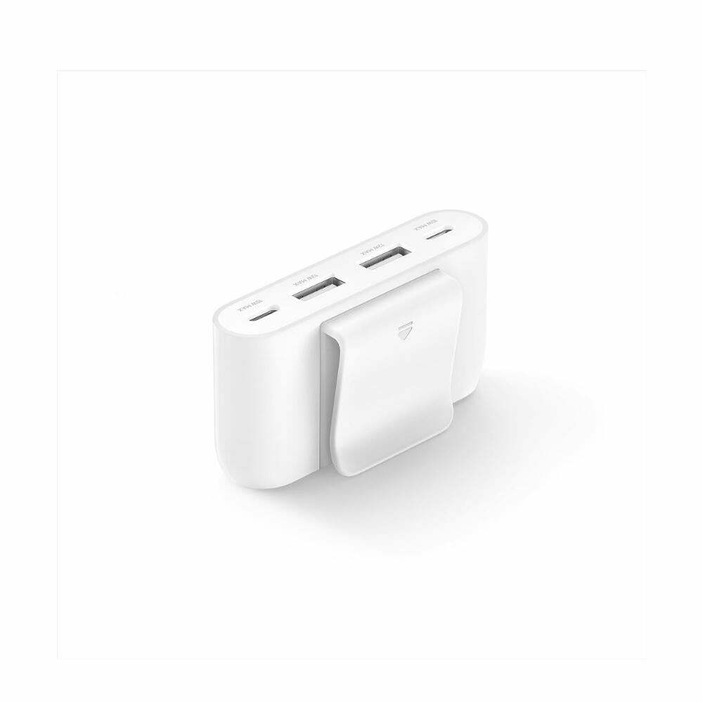 Belkin BoostCharge 4-Port USB Power Extender Compatible w/USB-C & USB-A Connections - White