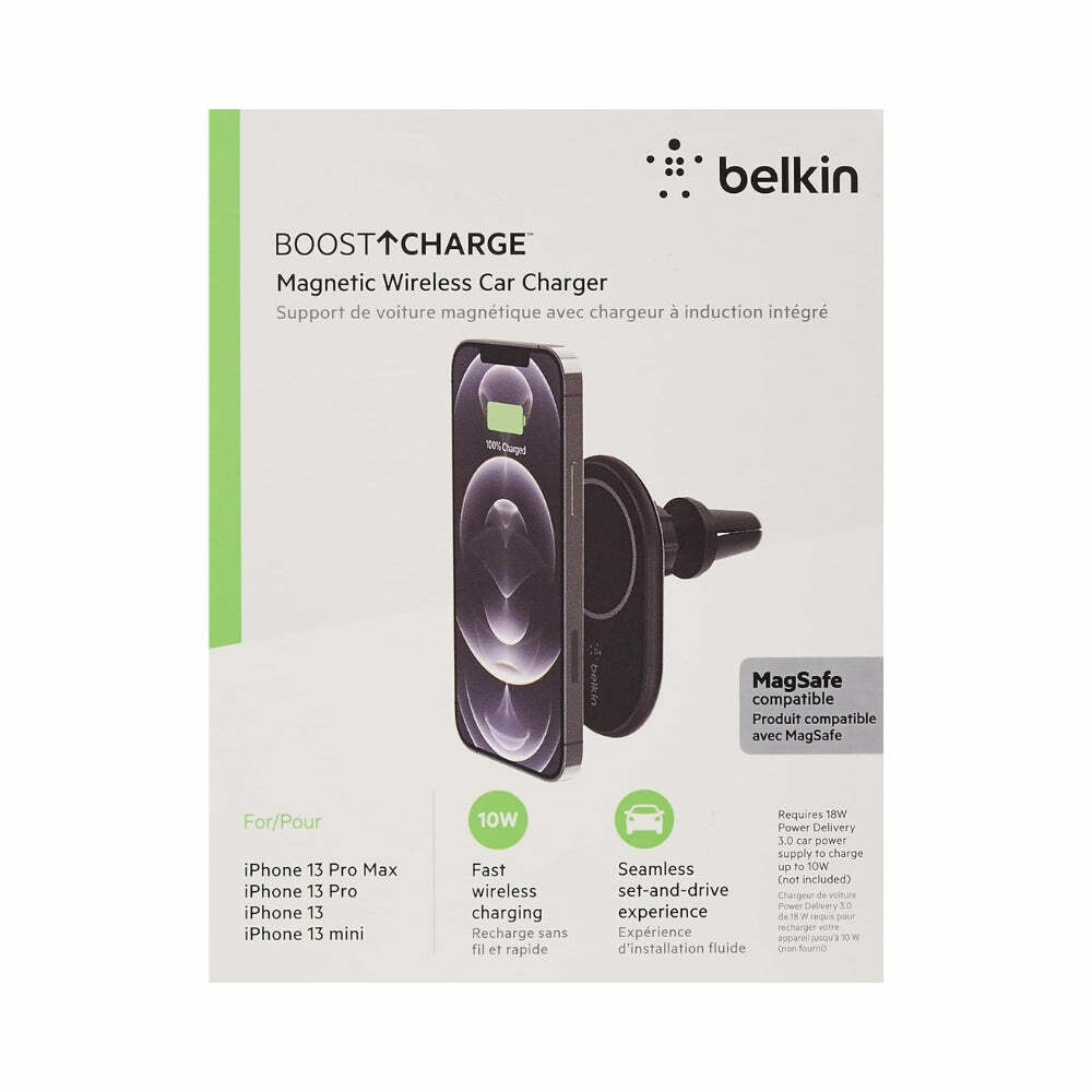 Belkin Car Phone Magnetic Charging Air Vent Mount Holder for iPhone, MagSafe Compatible