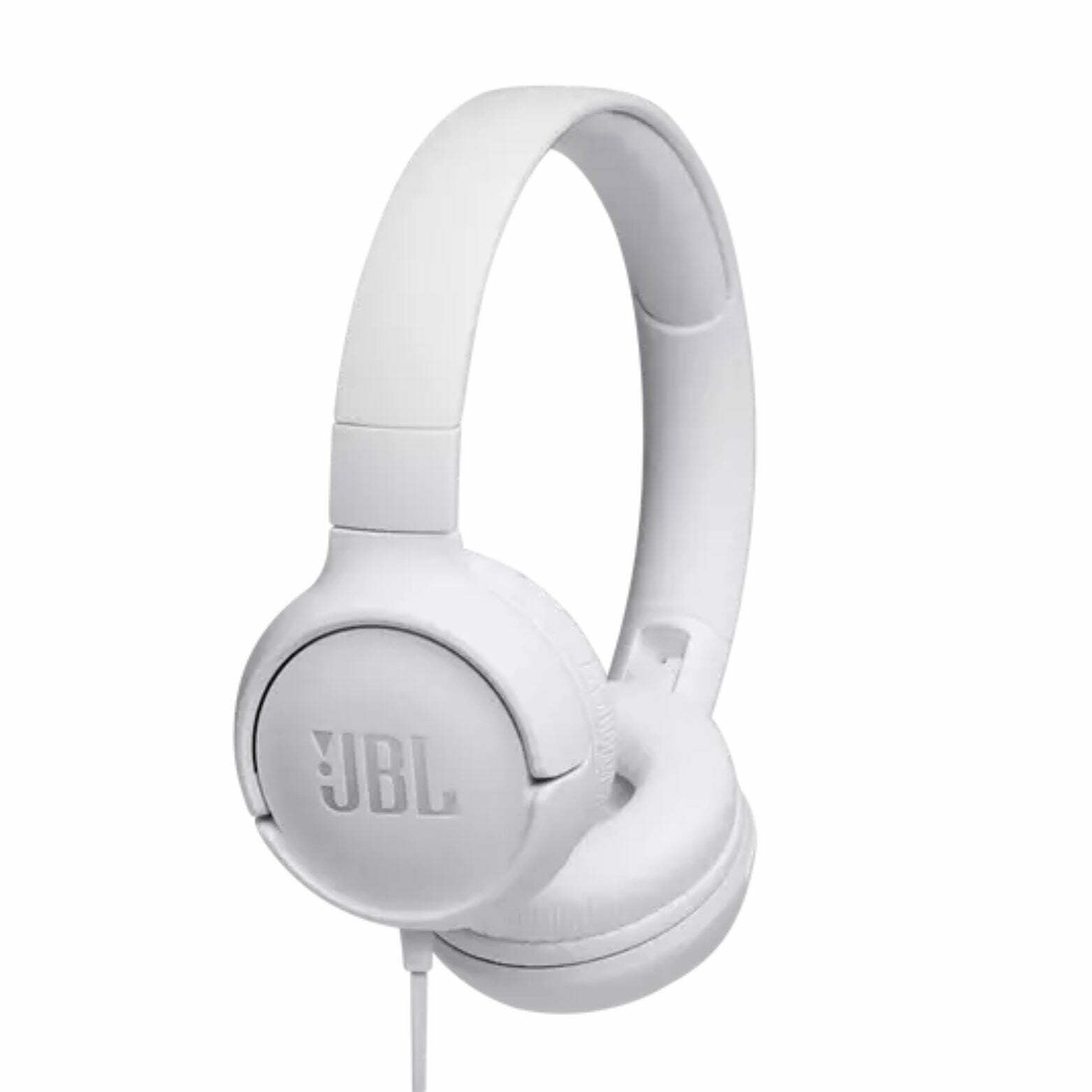 JBL Tune 500 Wired On-Ear Headphones Pure Bass Sound w/ Mic White