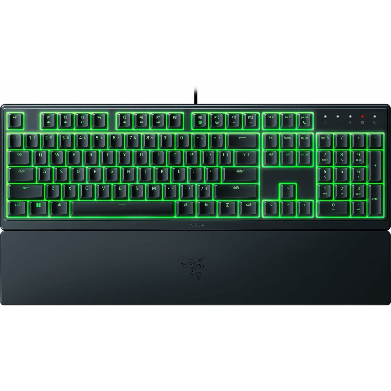 Razer Ornata V3 X Gaming Keyboard Low-Profile, Silent Membrane, Spill Resistant, Chroma RGB Lighting, Ergonomic Wrist Rest - Classic Black