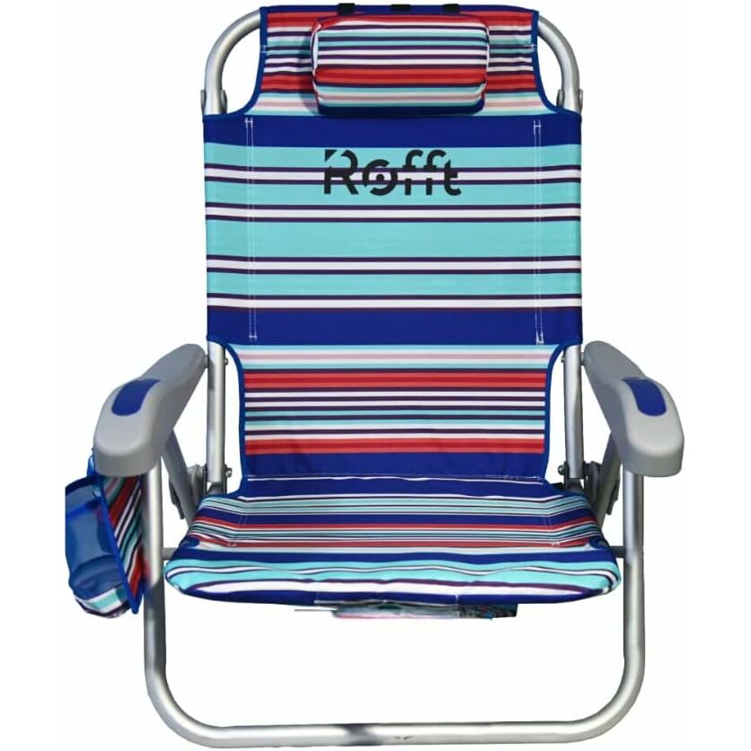 ROFFT - Beach Chair Folding Reclining Backpack, 6 Positions Lay Flat, Short