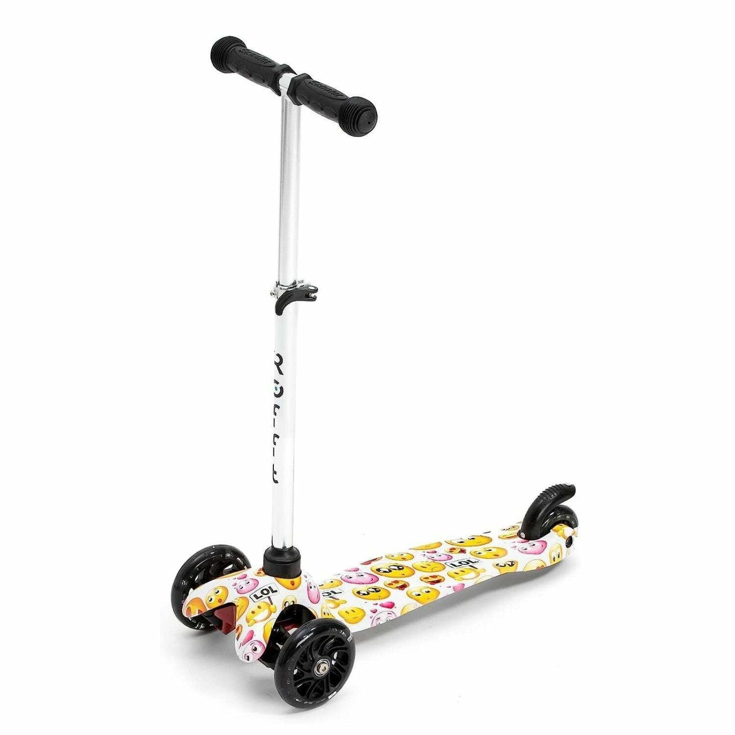 ROFFT - Kick Scooter, Lean-to-Steer LED 3 Wheel, Kids Ages 3-5, Graffiti Black