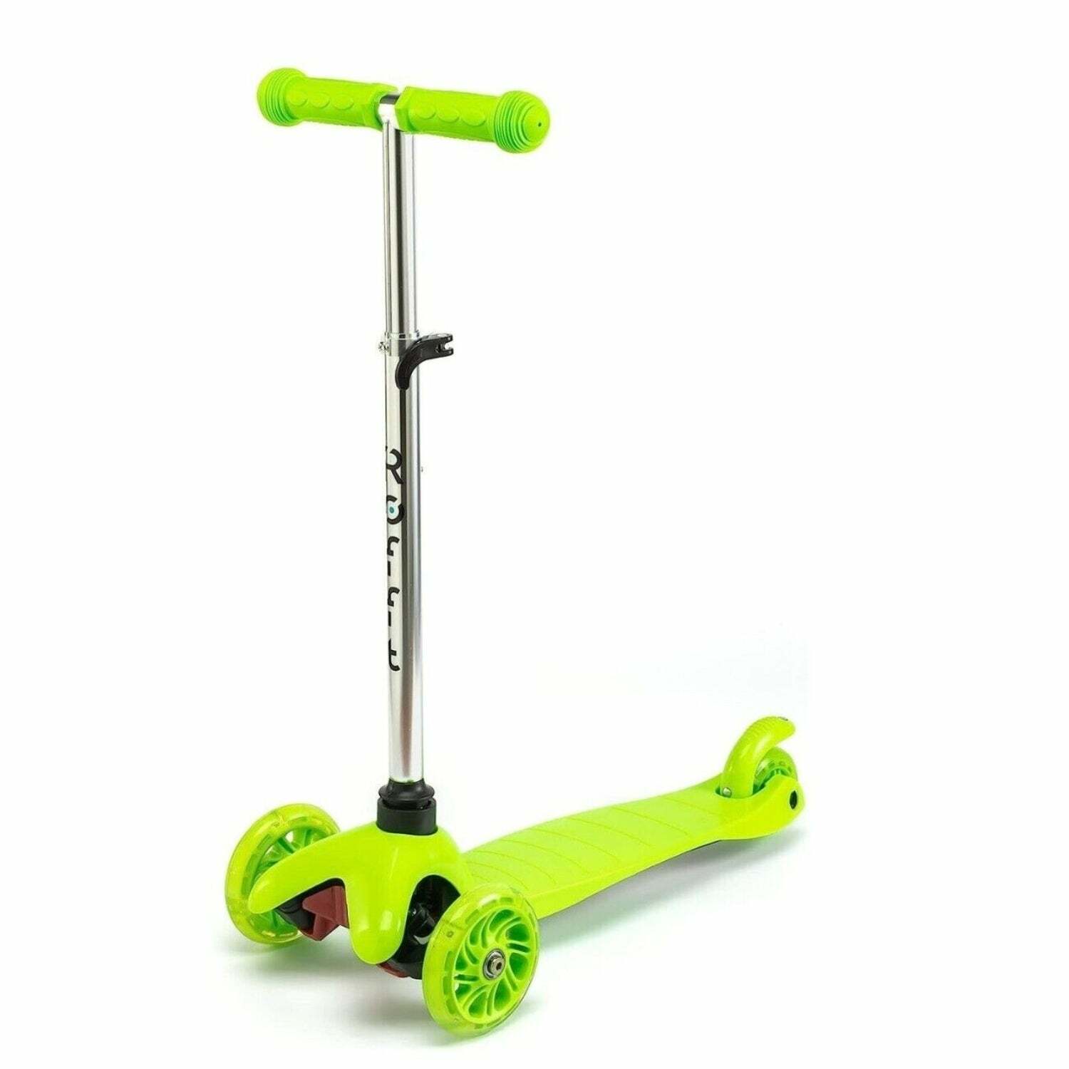 ROFFT - Kick Scooter, Lean-to-Steer LED 3 Wheel, Kids Ages 3-5 Green