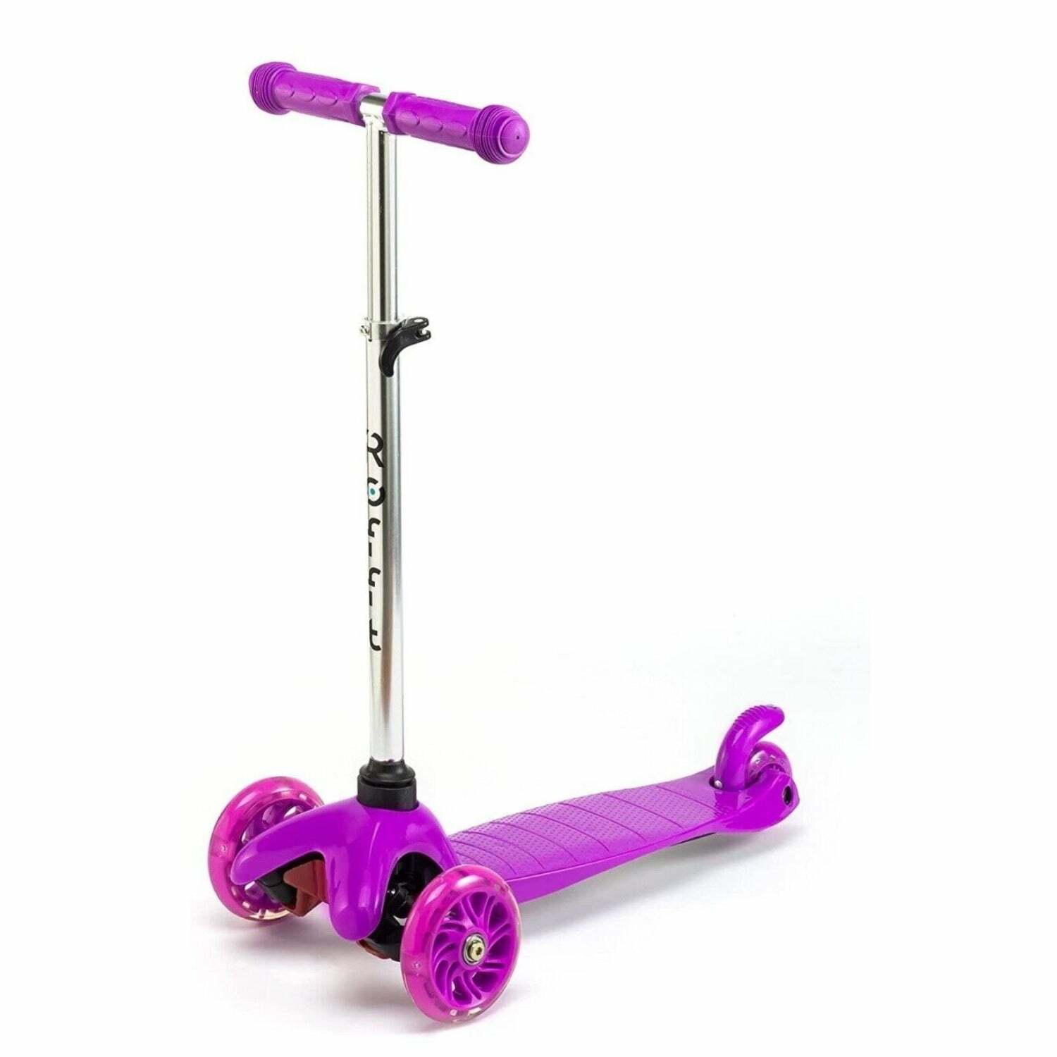 ROFFT - Kick Scooter, Lean-to-Steer LED 3 Wheel, Kids Ages 3-5 Purple