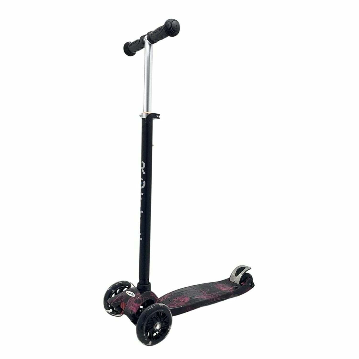 ROFFT - Kick Scooter Maxi, 3 Wheel, Lean-to-Steer, LED, Kids Ages 6-12 Graffiti Black