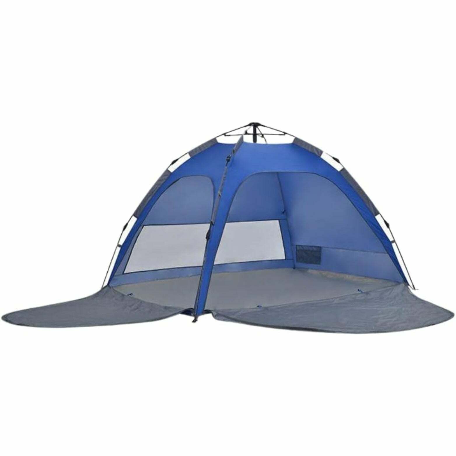 ROFFT 3-Person Instant Pop-Up Dome Tent - Water Resistant, Lightweight, with Extensible Porch and Dual Mesh Doors - Ideal for Camping, Backpacking, Beach - Blue