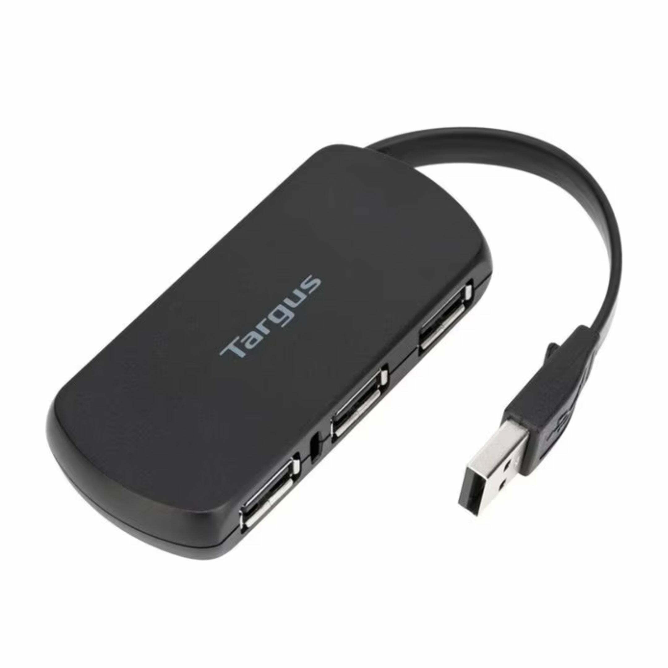 Targus 4-Port USB 2.0 Hub - Sleek, Travel-Friendly Design, Black