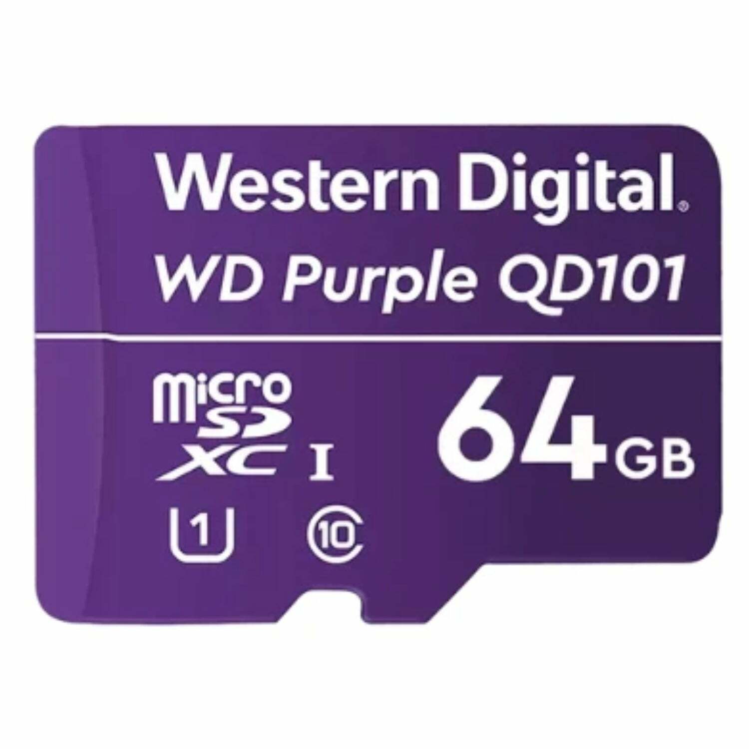 Western Digital Purple 64GB Class 10 microSDXC UHS-I U1 Flash Memory Card