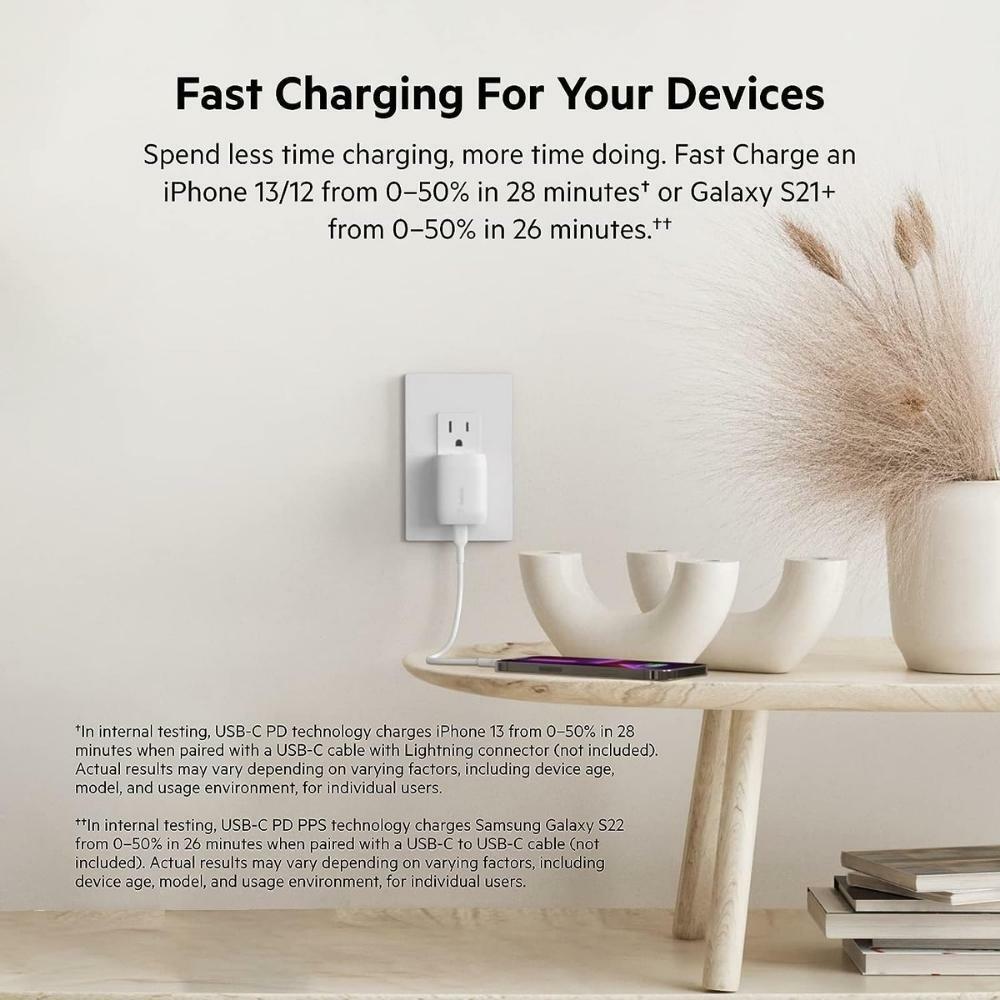 Belkin 20-Watt USB-C Wall Charger, Power Delivery USB-C Charger, PPS Fast Charging