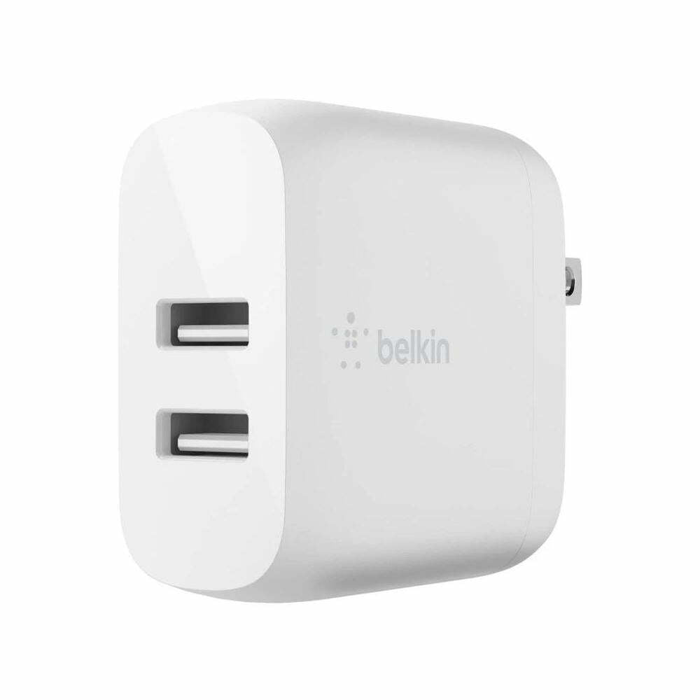 Belkin 24W Dual Port USB Wall Charger Block- USB C Cable Included