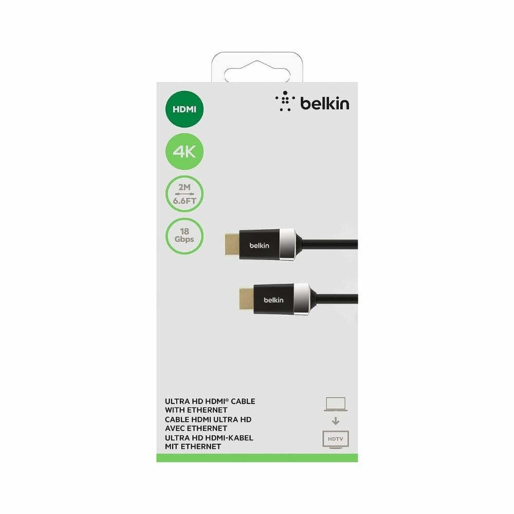 Belkin 4K HDMI Cable - High-Speed, Ultra HD, 6.6 Feet - HDTV