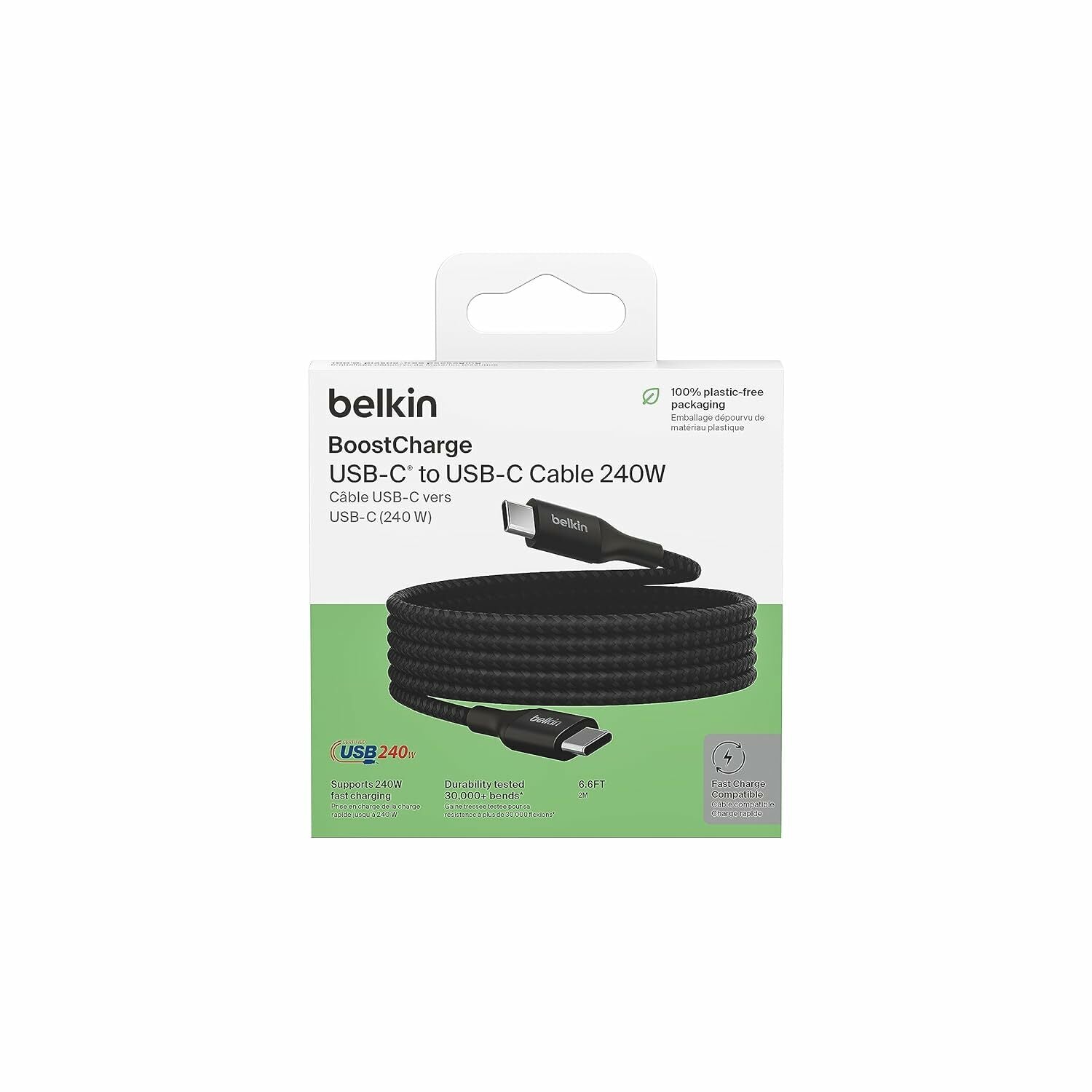 Belkin BoostCharge 240W USB-C® to USB-C Cable Fast Charging with Extended Power Range for MacBook, iPad, Galaxy S23 & More