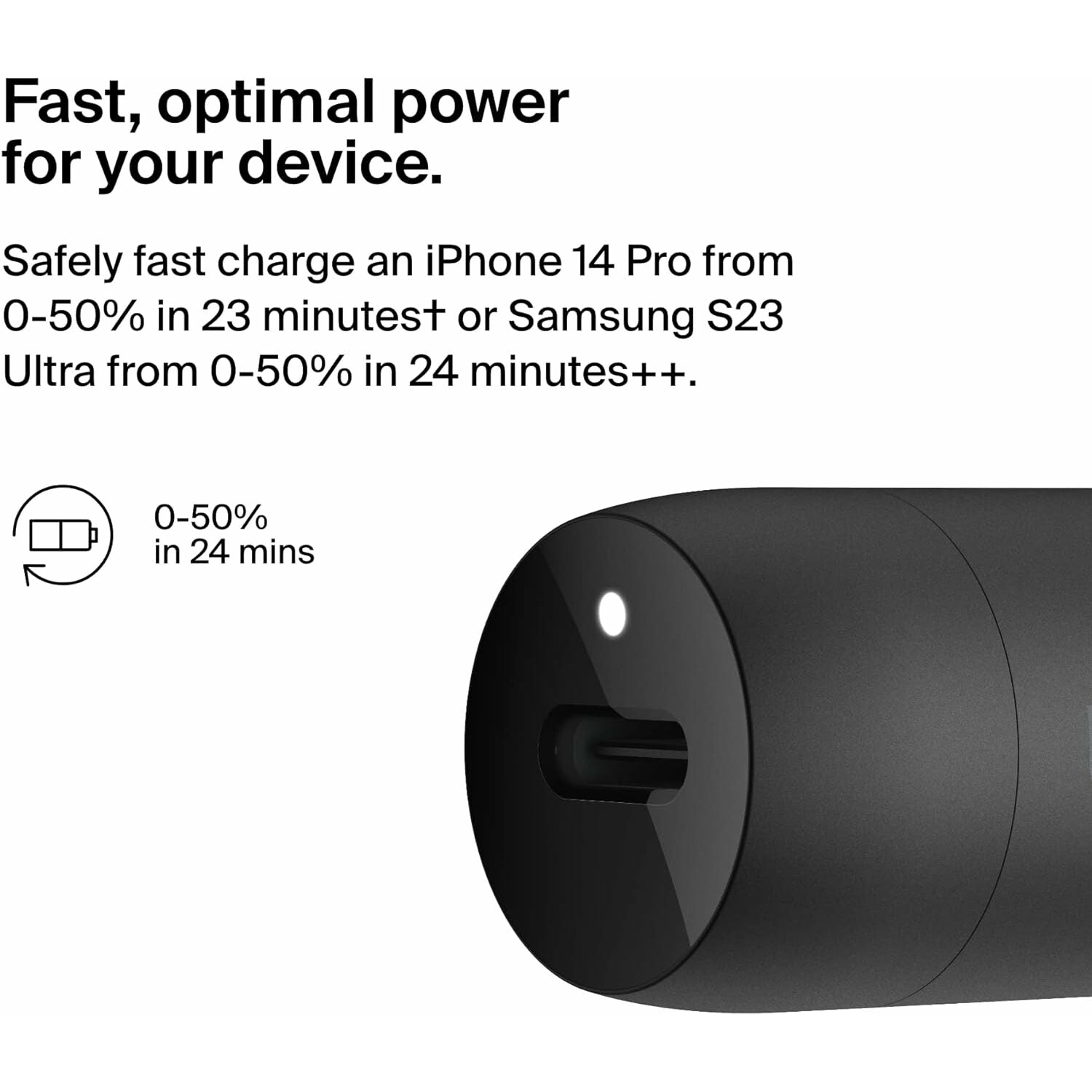 Belkin BoostCharge 30W USB-C Car Charger: Fast Charging, Compact Design & Universal Compatibility