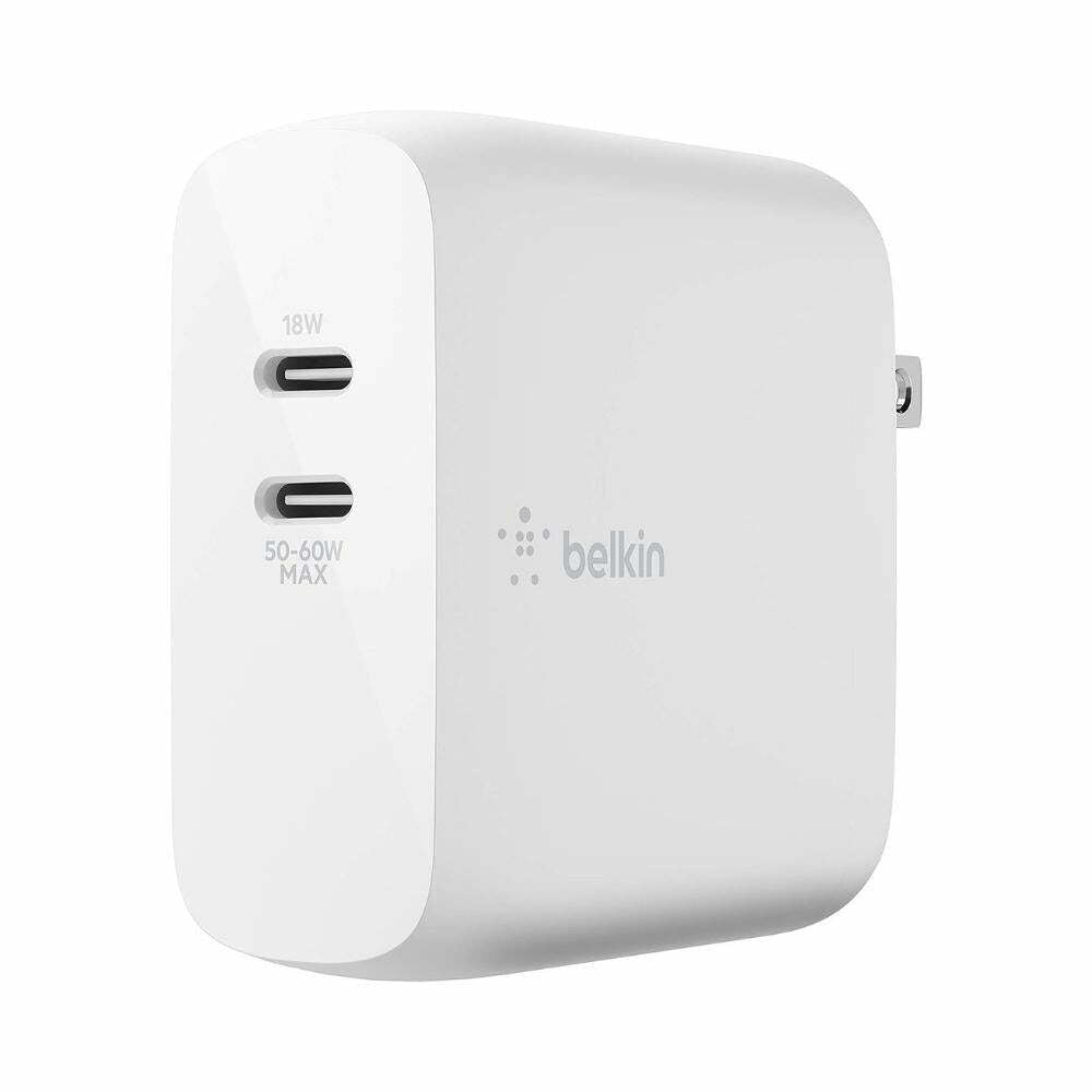 Belkin BoostCharge Dual Port USB-C 68W GaN Wall Charger - Fast Charging