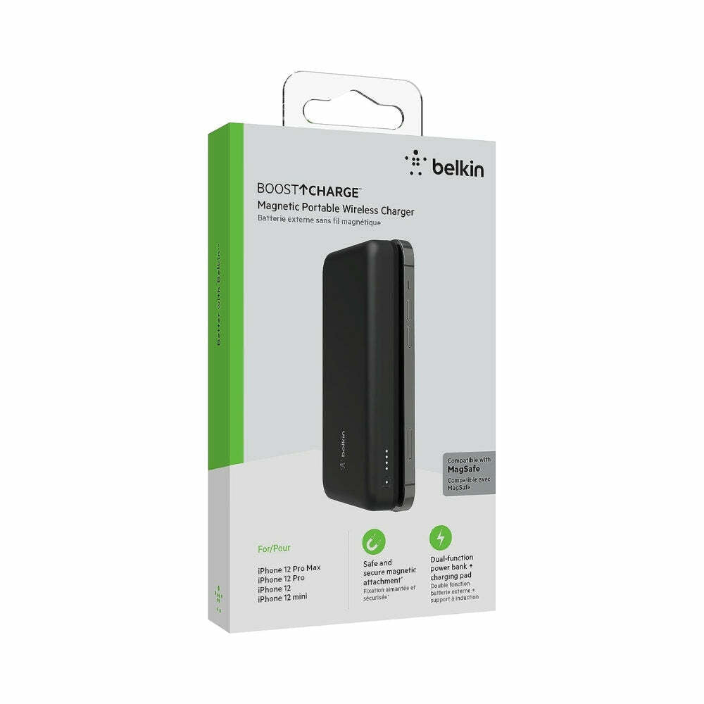 Belkin BoostCharge Magnetic 10k MAh Power Bank Battery Pack Wireless Charger For iPhone 14, iPhone 13 & 12