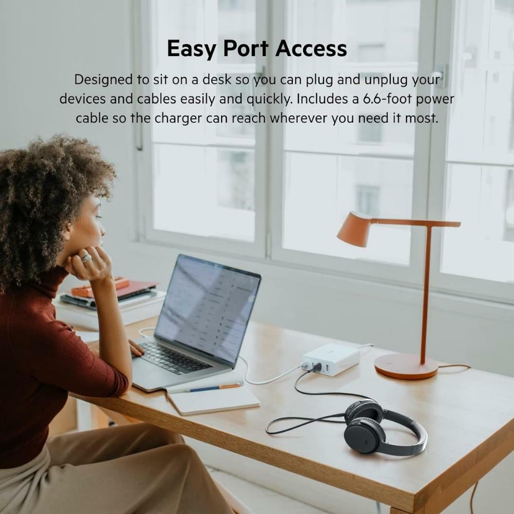 Belkin BoostCharge Pro 108W 4-Port GaN Charger, Multi-Port Desktop Charger Block w/ USB-C PD Fast Charge & USB-A Ports