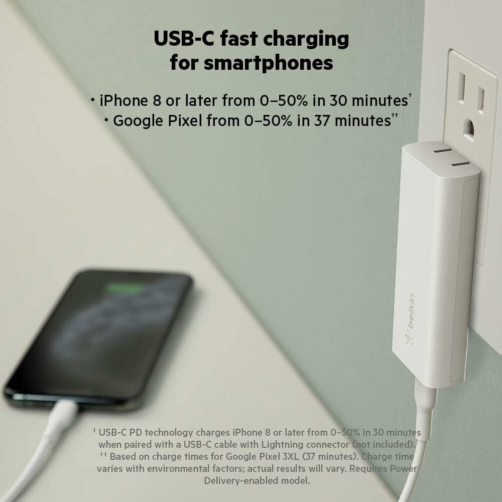 Belkin BoostCharge Pro USB-C GaN Wall Charger 20W PD w/ USB-C to USB-C Cable