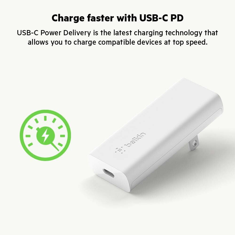 Belkin BoostCharge Pro USB-C GaN Wall Charger 20W PD w/ USB-C to USB-C Cable