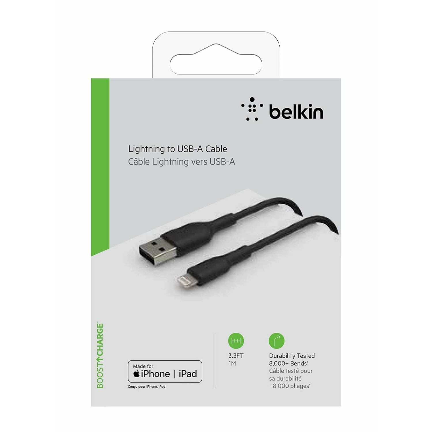 Belkin BoostCharge USB to Lightning Cable - 3.3ft/1M - iPhone Charger