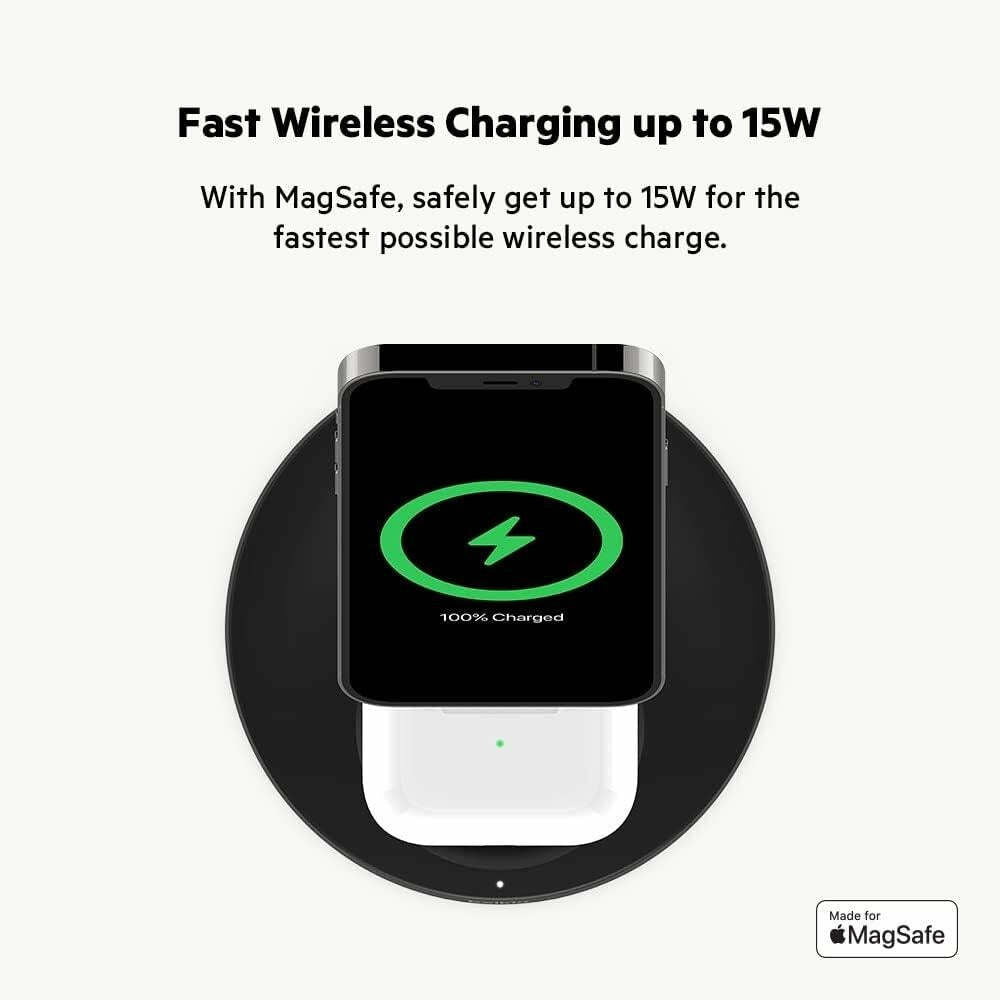 Belkin MagSafe 2-in-1 Wireless Charging Stand - Fast Charging Station for iPhone & AirPods