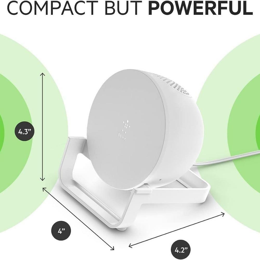 Belkin Quick Charge Wireless Charger Stand + Bluetooth Speaker - Qi-Certified for iPhone, Samsung Galaxy & More