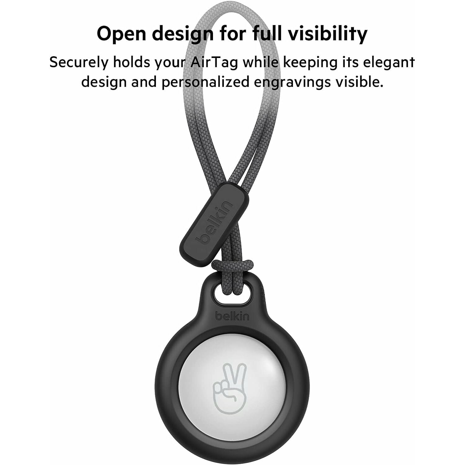 Belkin Secure Holder Keychain with Strap for Apple AirTag - Black