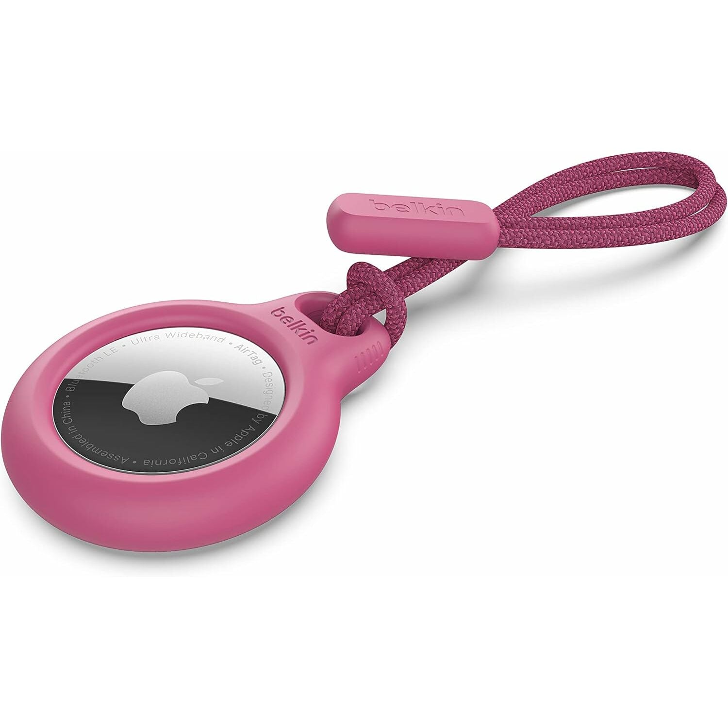 Belkin Secure Holder Keychain with Strap for Apple AirTag - Pink