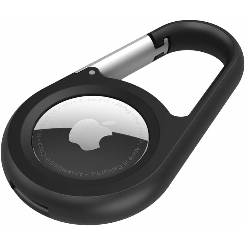 Belkin Secure Holder with Carabiner for AirTag: Durable, Scratch-Resistant, Open-Face Design