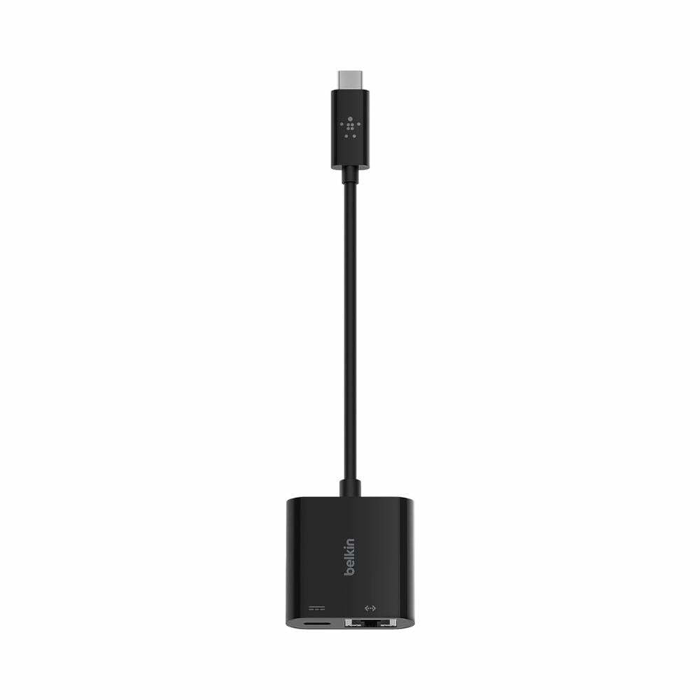 Belkin USB-C to Ethernet + Charge Adapter - Gigabit Ethernet Port Compatible with USB-C Devices