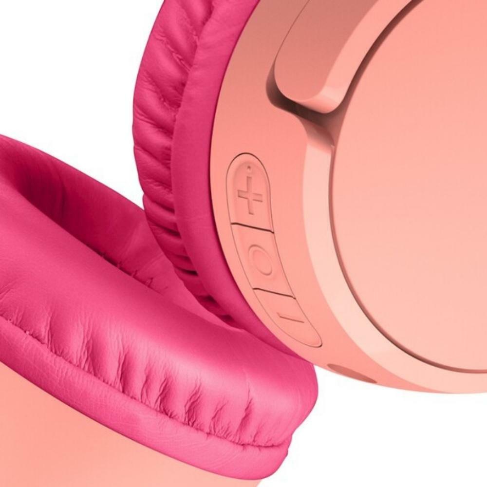 Belkin Wireless On-Ear Headphones for Kids, 3.5mm - Wired/Wireless - Bluetooth On-Ear 4 ft Cable - Pink