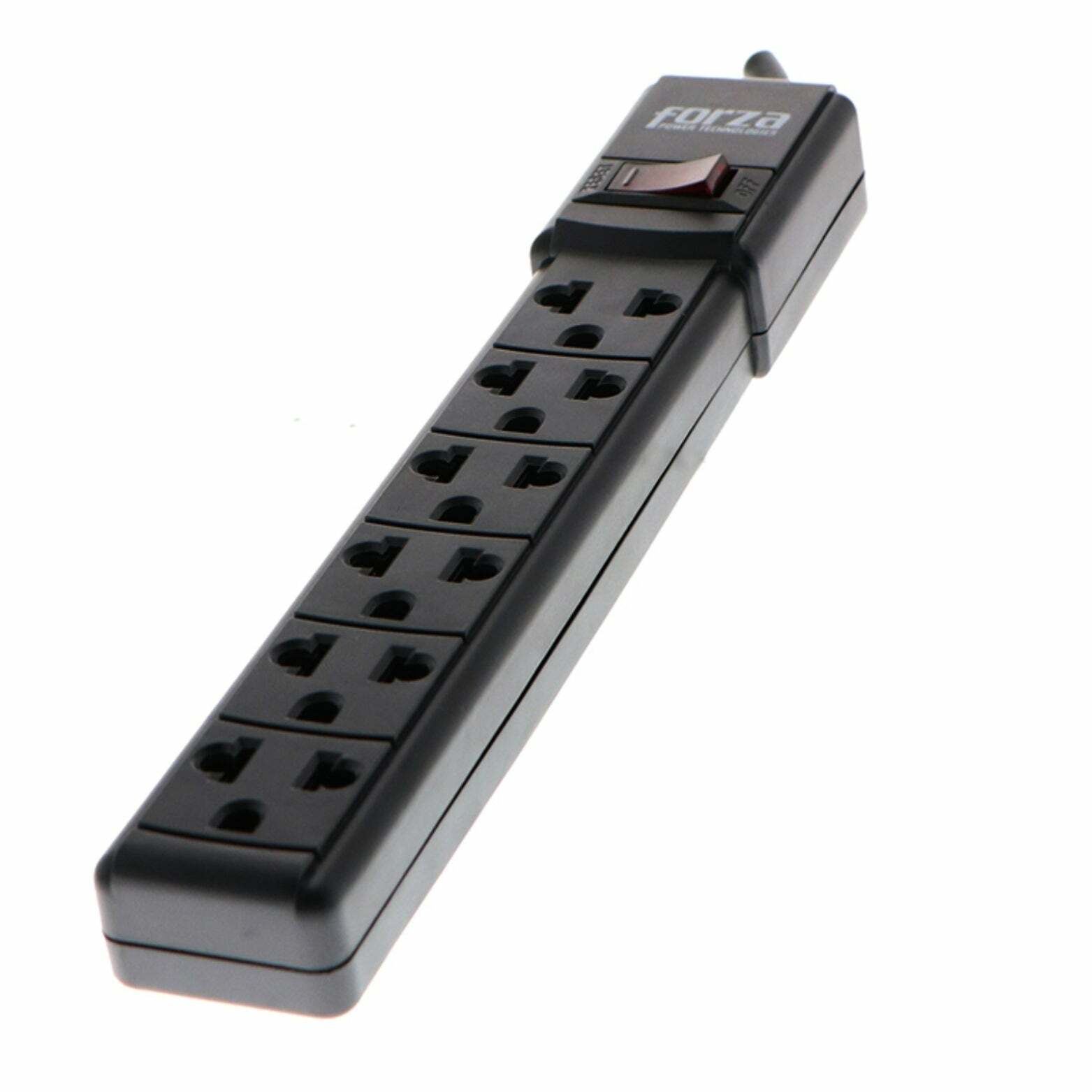 Forza Power Technologies - Power Strip 2200W, 6 Outlets Reset Breaker 110V/240V