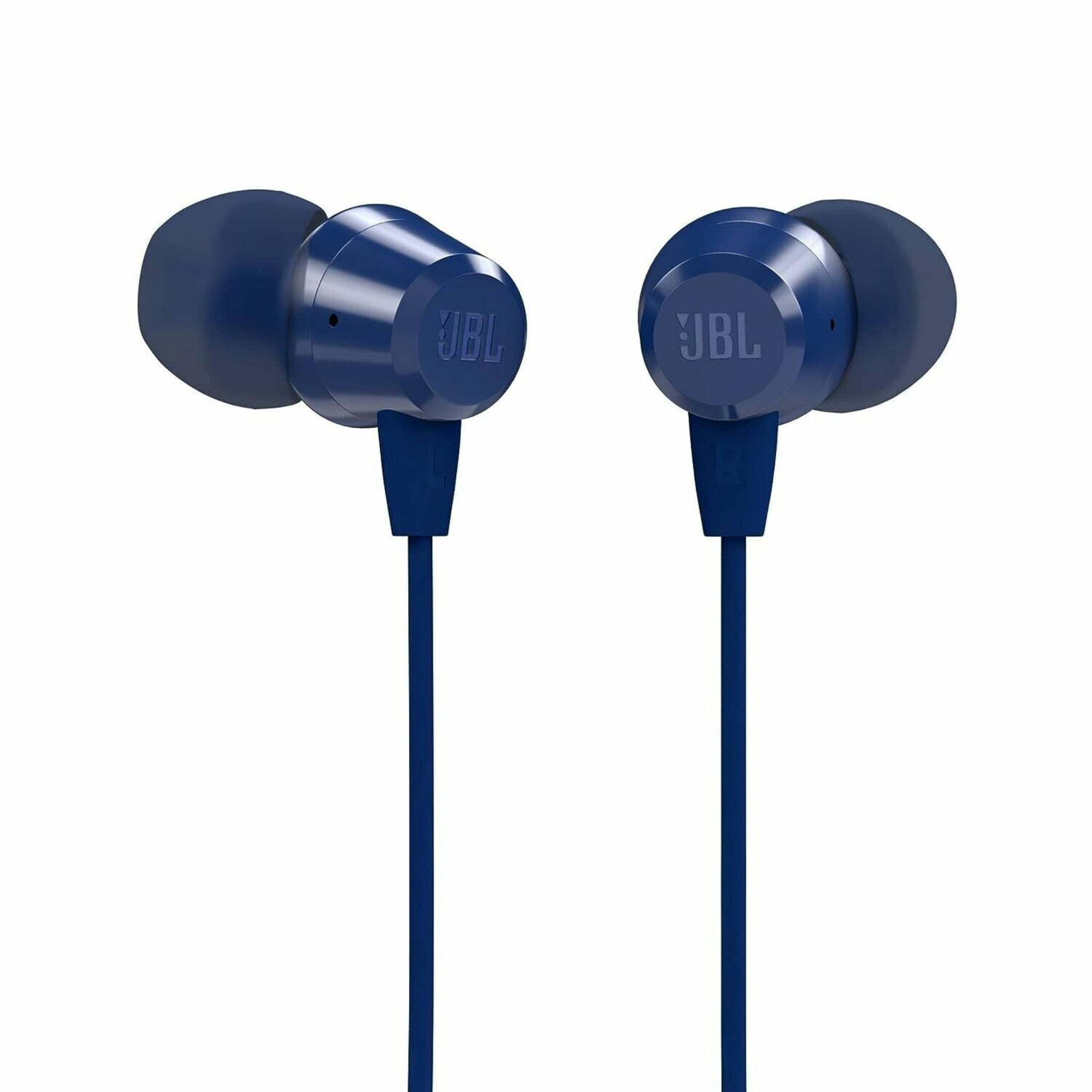 JBL - C50HI In-Ear Wired Headphones 3.5 mm with Mic, Blue