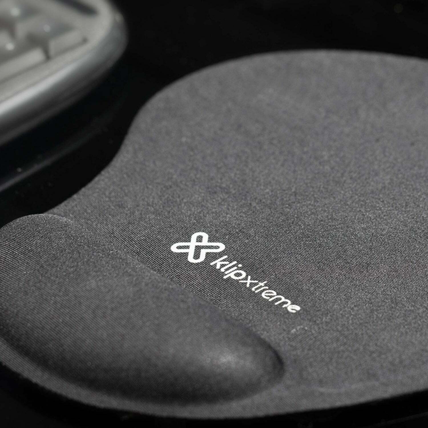 Klip Xtreme - Gel Mouse Pad with Wrist Support, Non-slip Rubberized Base - Black