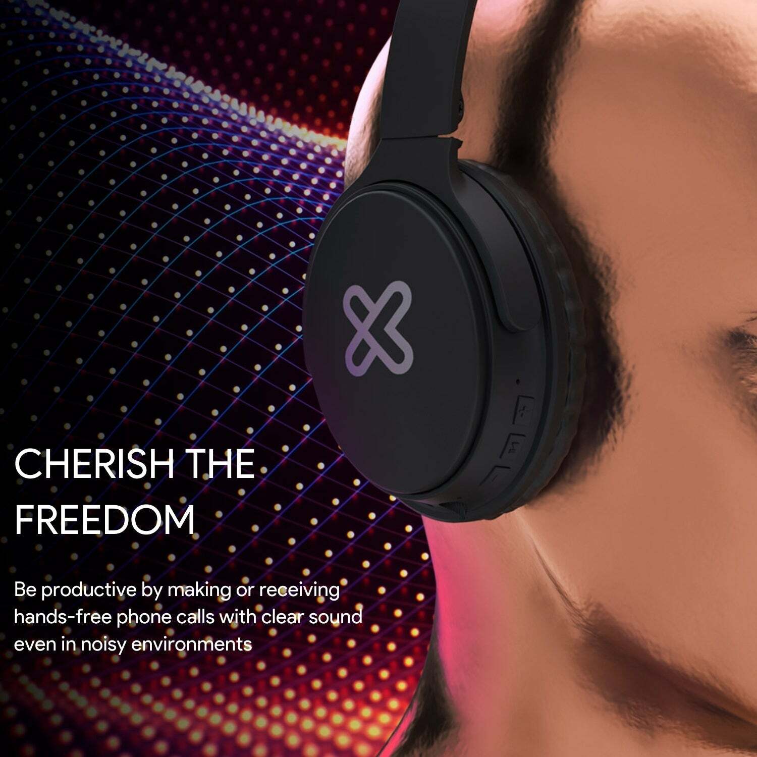 Klip Xtreme - Oasis KNH-050 Wireless Bluetooth Noise Cancelling Headphones - Black