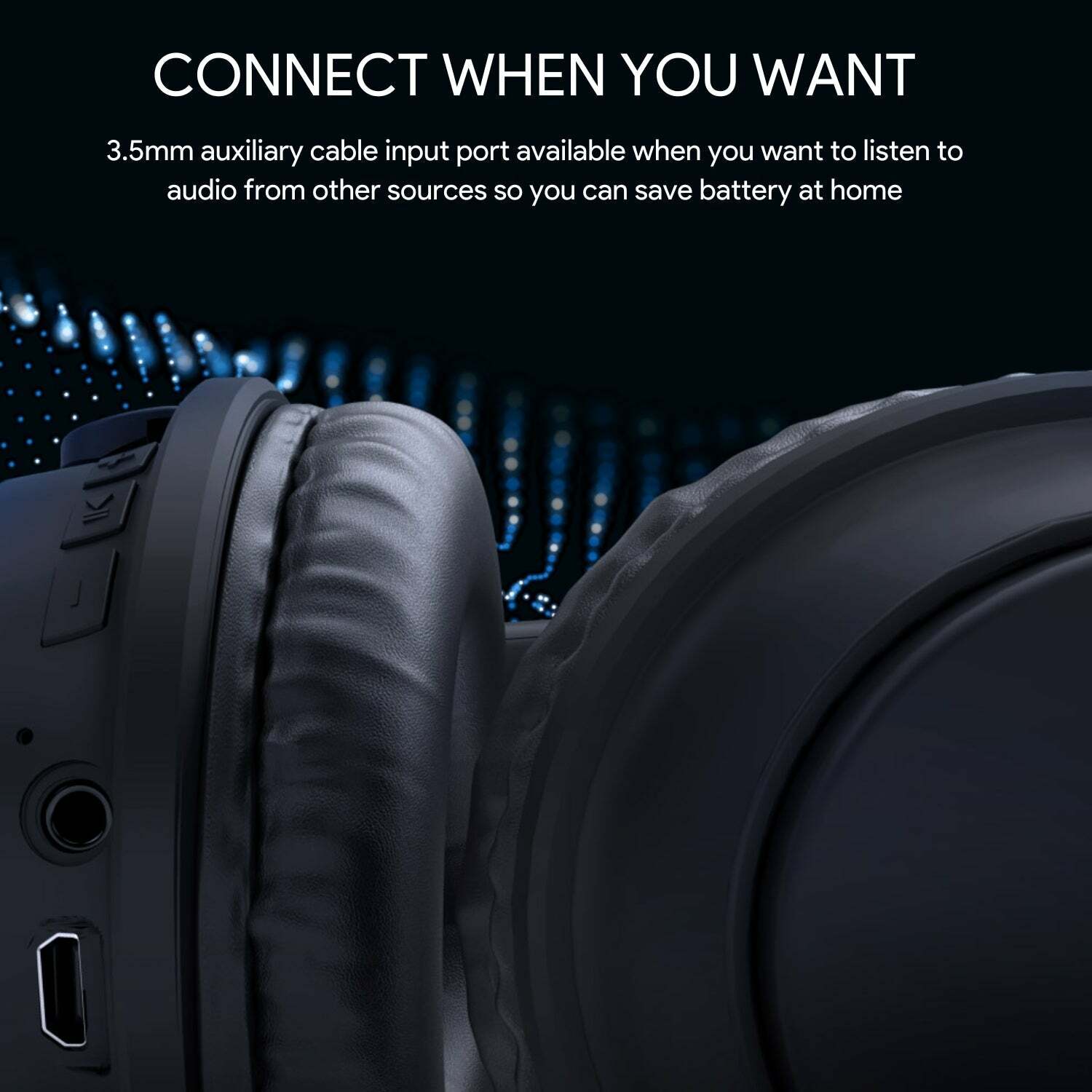 Klip Xtreme - Oasis KNH-050 Wireless Bluetooth Noise Cancelling Headphones - Black