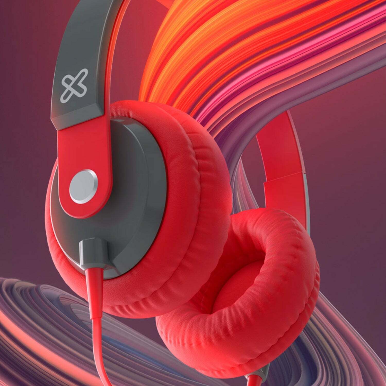 Klip Xtreme - Obsession KHS-550RD Wired Headphones High Quality Audio - Red