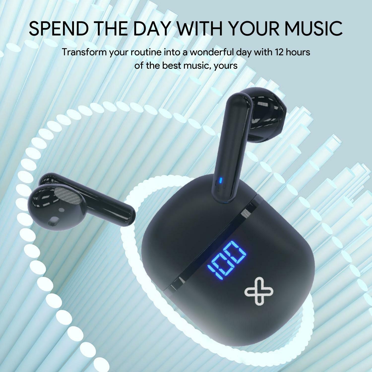 Klip Xtreme - Touchbuds KTE-006 True Wireless Bluetooth Stereo Earbuds - Aqua