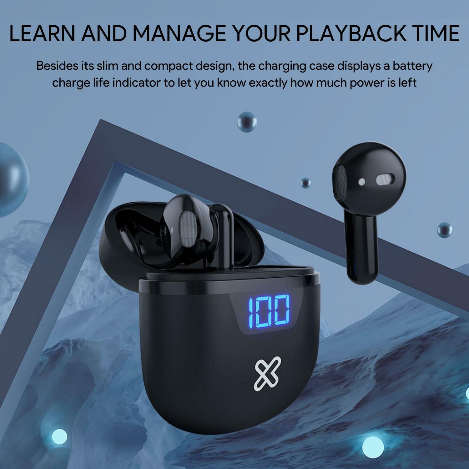 Klip Xtreme - Touchbuds KTE-006 True Wireless Bluetooth Stereo Earbuds - Aqua