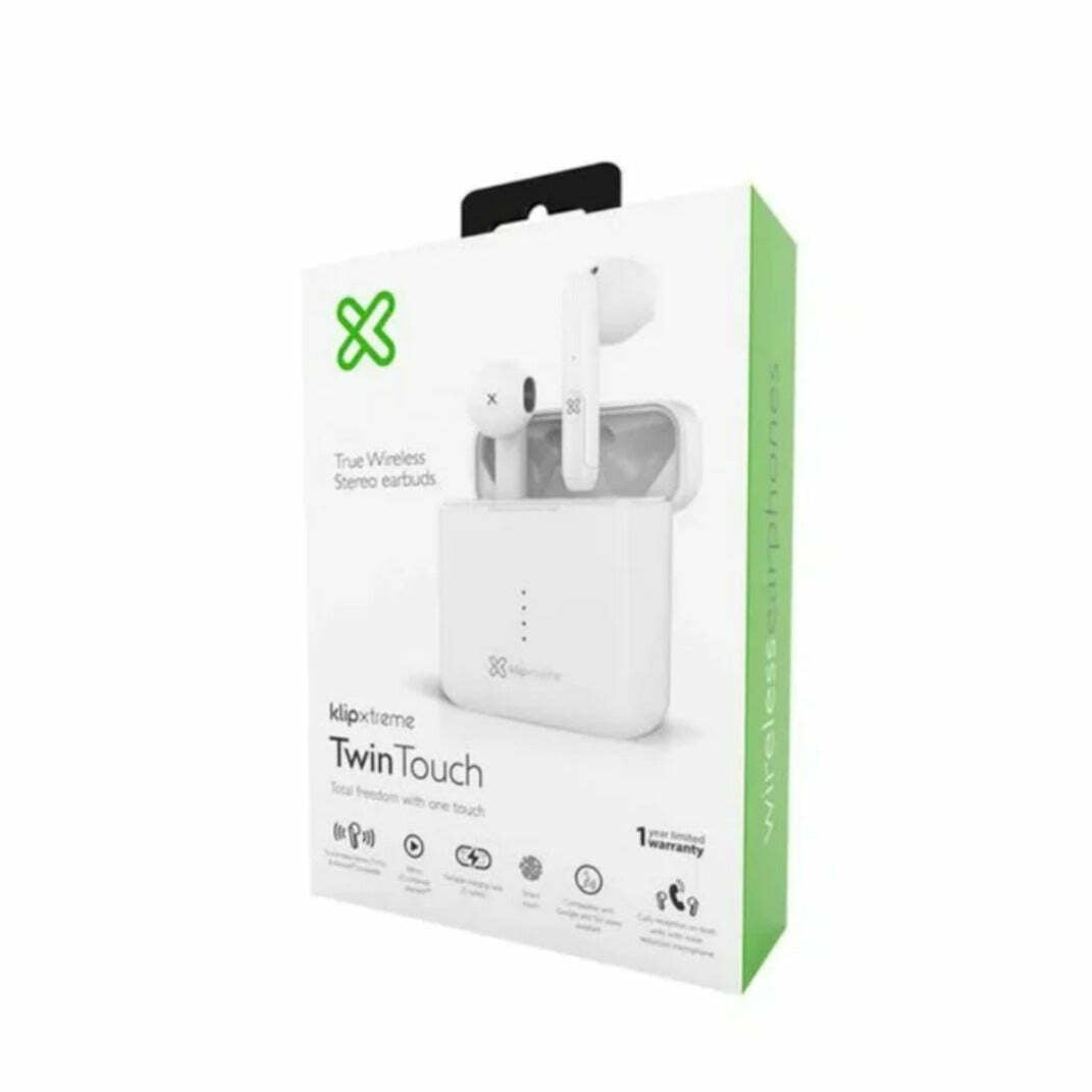 Klip Xtreme - TwinTouch KTE-010 True Wireless Bluetooth Stereo Earbuds - White