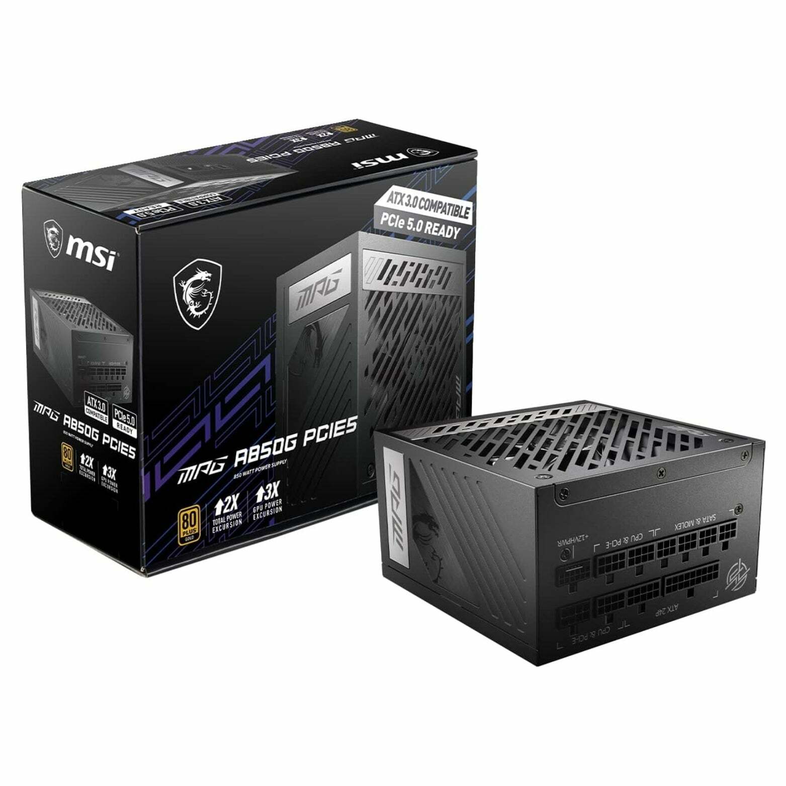 MSI - Gaming Power Supply MPG A850G PCIE 5 & ATX 3.0 Full Modular