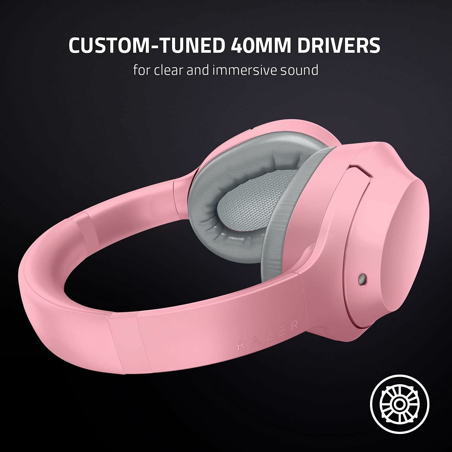 Razer Opus X Wireless Low Latency Headset Active Noise Cancellation, Bluetooth 5.0, Built-In Microphones - Quartz Pink