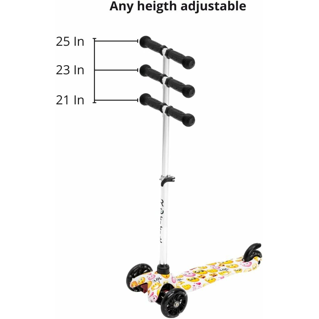 ROFFT - Kick Scooter, Lean-to-Steer LED 3 Wheel, Kids Ages 3-5, Graffiti Black