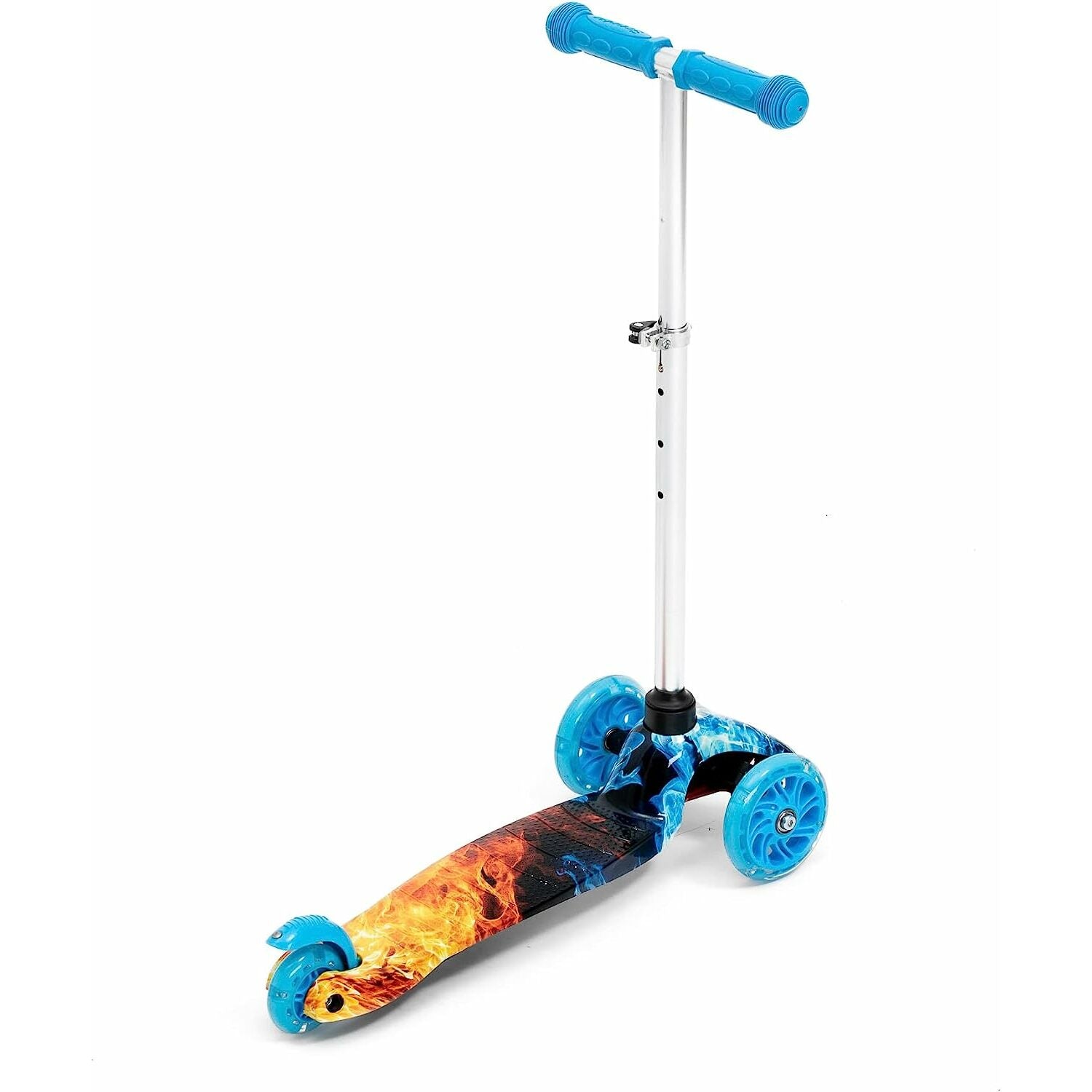 ROFFT - Kick Scooter, Lean-to-Steer LED 3 Wheel, Kids Ages 3-5, Graffiti Fire