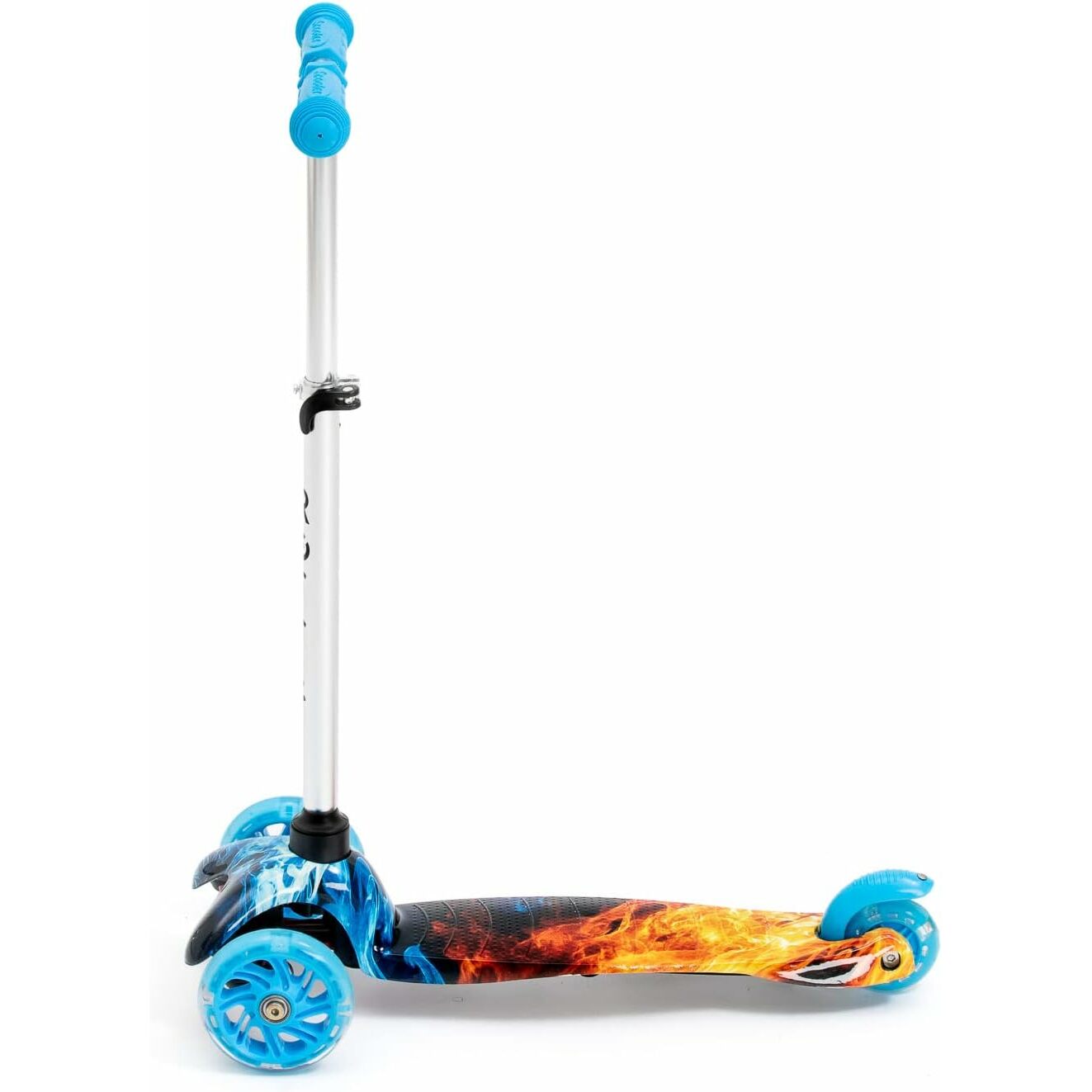 ROFFT - Kick Scooter, Lean-to-Steer LED 3 Wheel, Kids Ages 3-5, Graffiti Fire