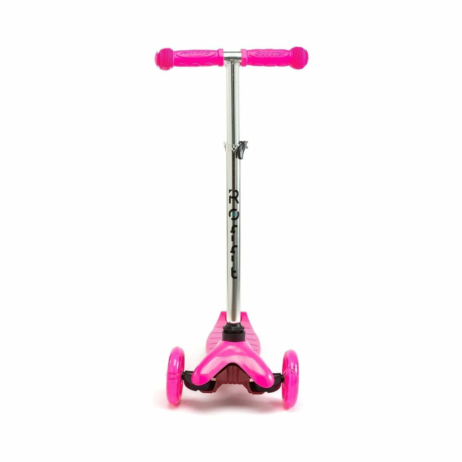 ROFFT - Kick Scooter, Lean-to-Steer LED 3 Wheel, Kids Ages 3-5 Pink