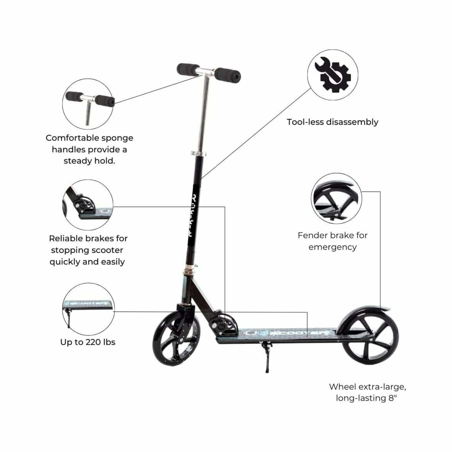 ROFFT - Kick Urban Scooter Foldable, 2 Wheels 8