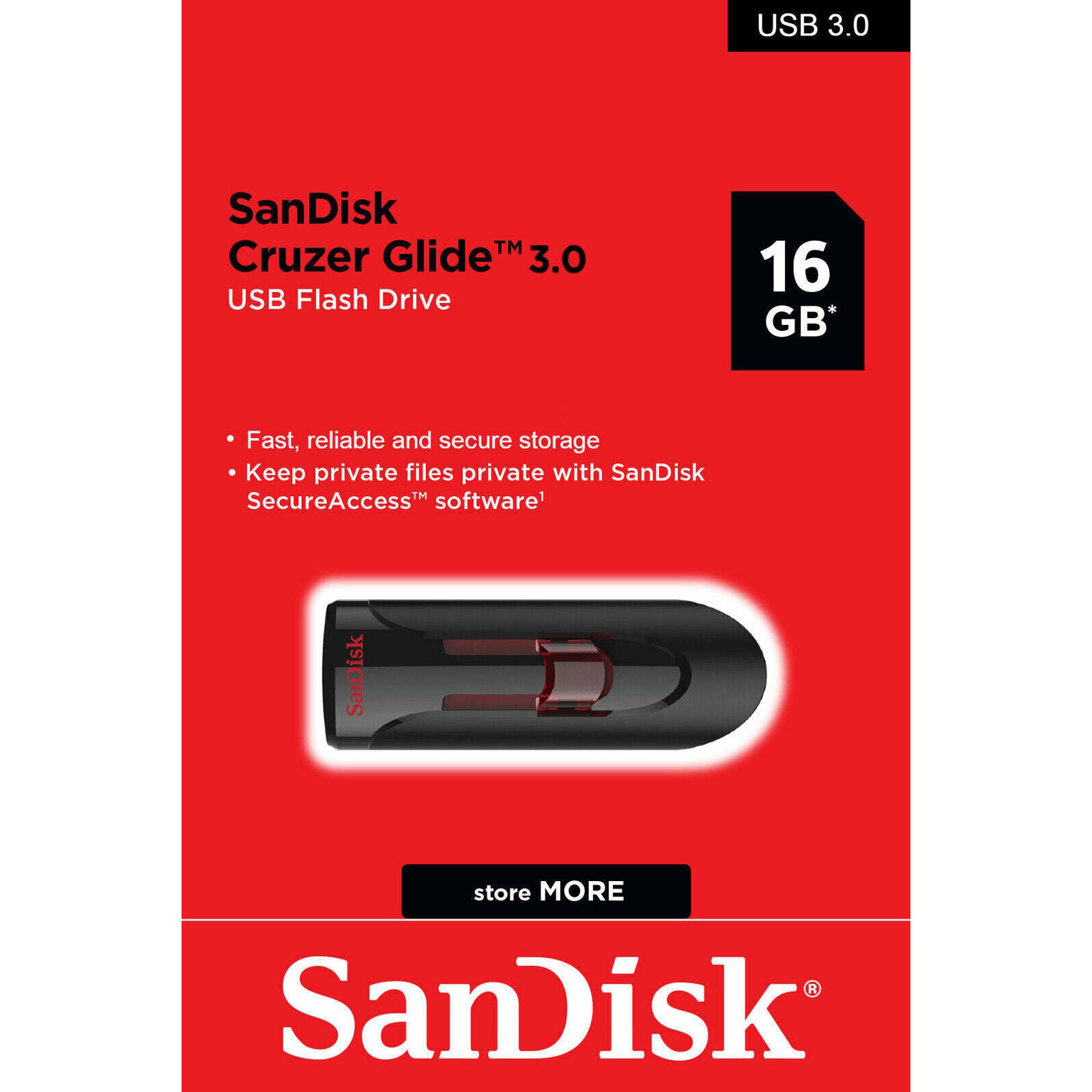 SanDisk Cruzer Glide 16GB USB 3.0 Flash Drive